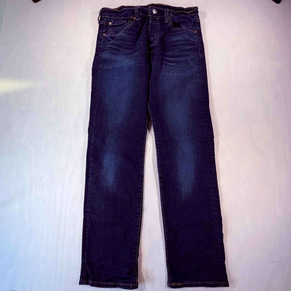 Levis 501 Original Fit Jeans Mens 31x30 Dark Wash Button Fly Straight Leg Denim